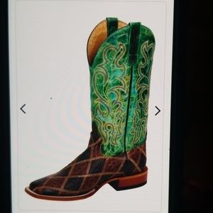 Horse Power Angry Bird Patchwork Square Toe Boots